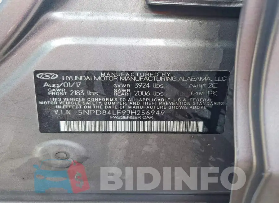 5NPD84LF9JH256949 Photo# 12