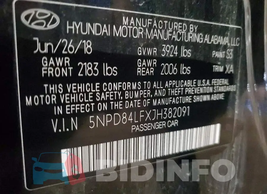 5NPD84LFXJH382091 Photo# 12