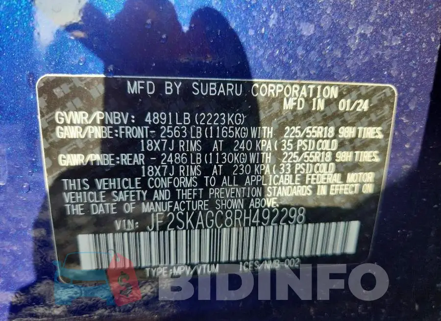 JF2SKAGC8RH492298 Photo# 12