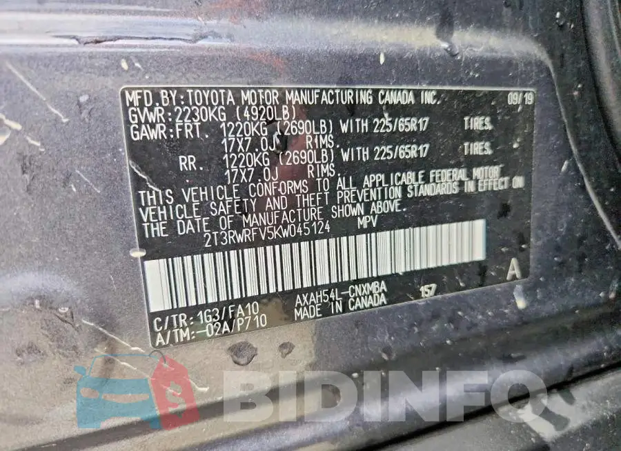 2T3RWRFV5KW045124 Photo# 13