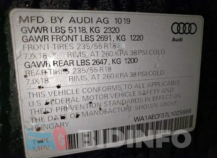 WA1AECF37L1025866 Photo# 13