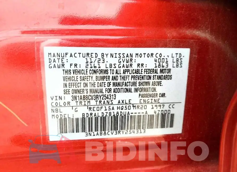 3N1AB8CV3RY254313 Photo# 13