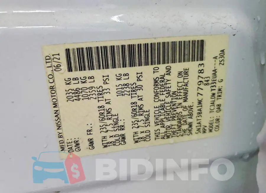 5N1AT3BA1MC779783 Photo# 12