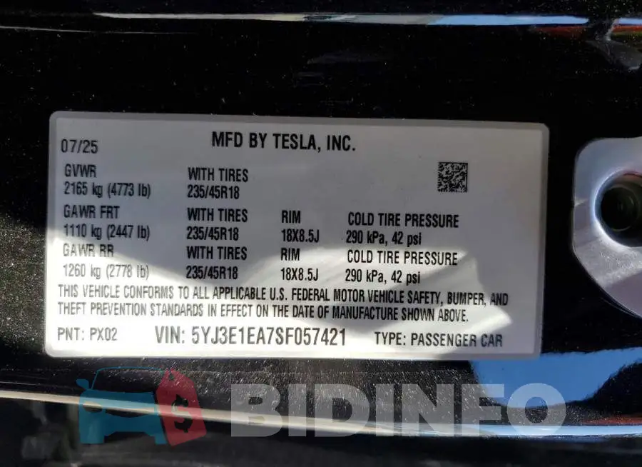5YJ3E1EA7SF057421 Photo# 13