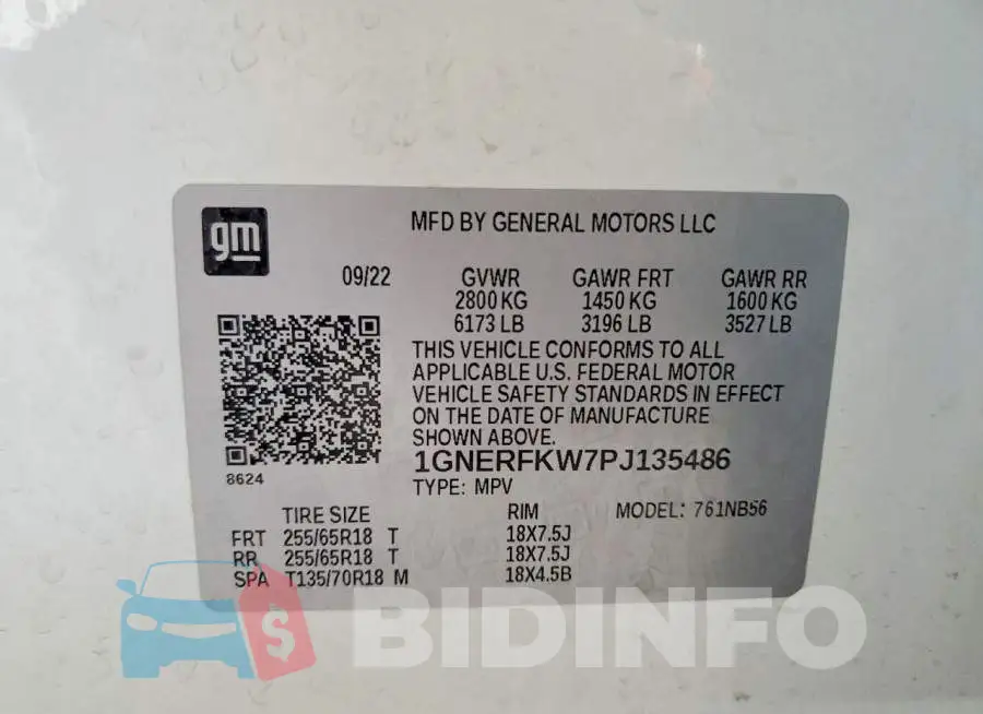 1GNERFKW7PJ135486 Photo# 13