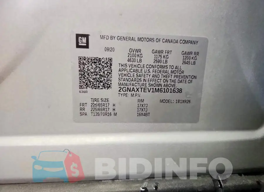 2GNAXTEV1M6101638 Photo# 13