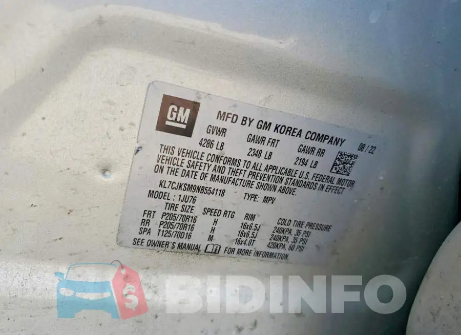 KL7CJKSM9NB554118 Photo# 13