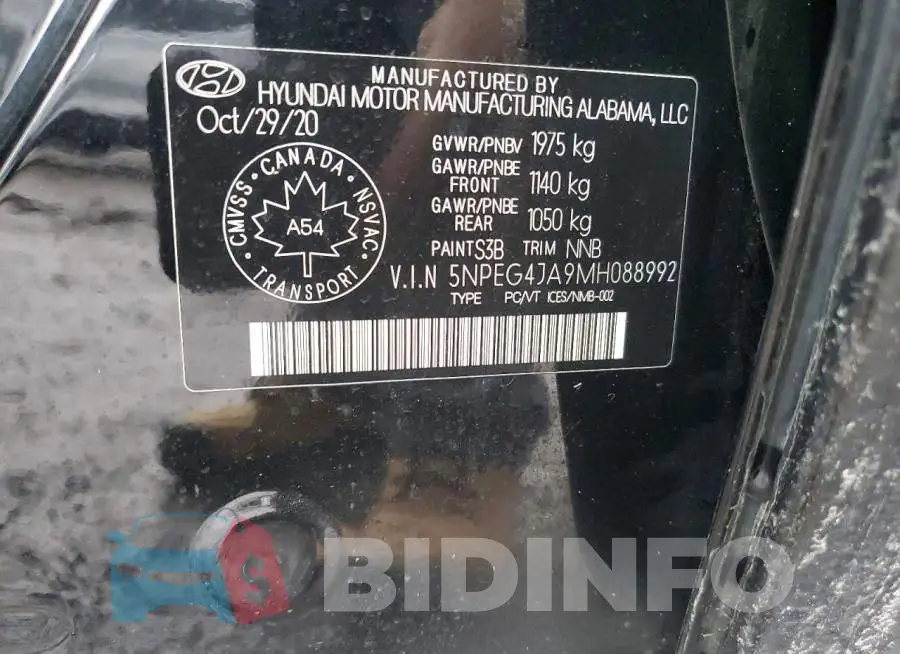 5NPEG4JA9MH088992 Photo# 13