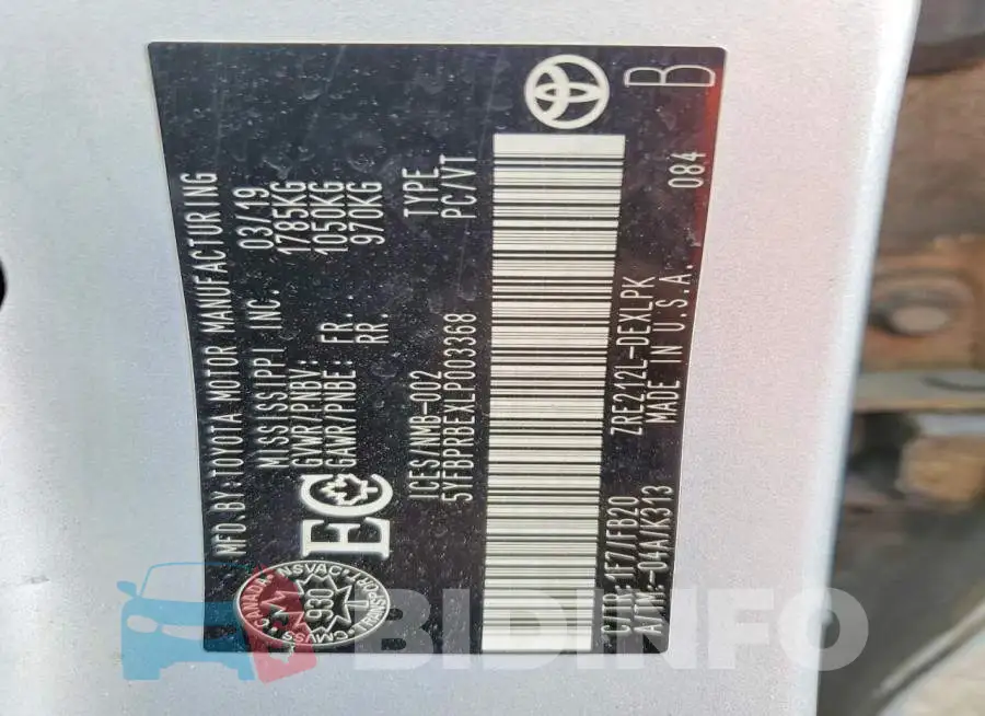 5YFBPRBEXLP003368 Photo# 13
