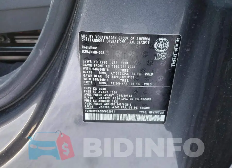 1V2MR2CA0KC602971 Photo# 14