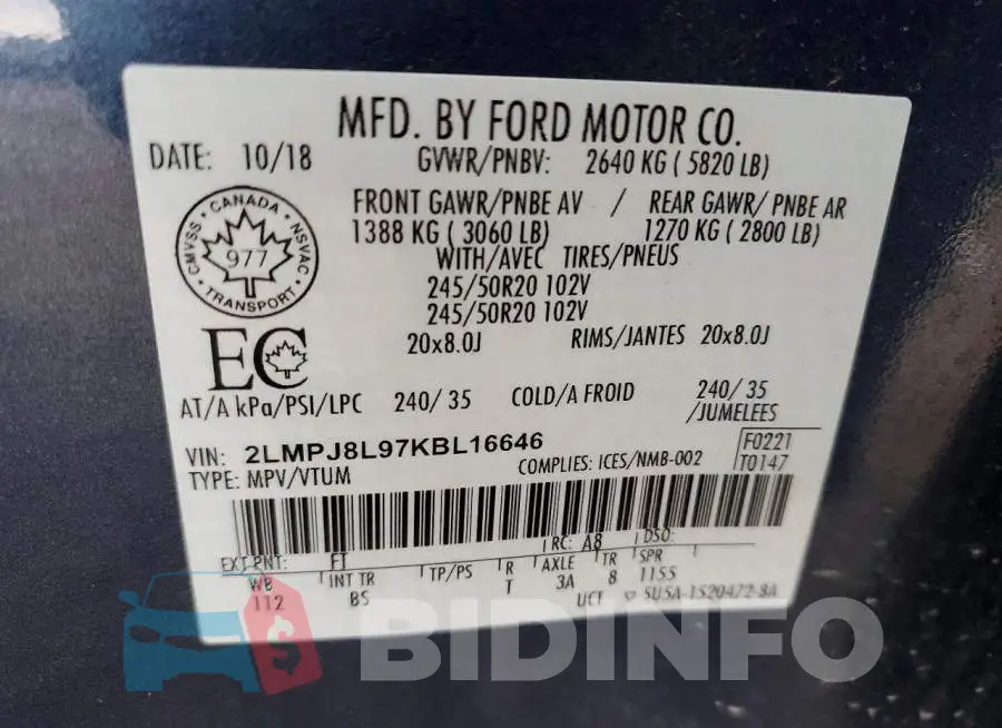 2LMPJ8L97KBL16646 Photo# 13