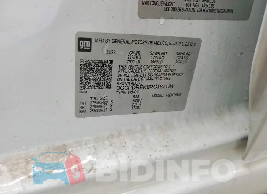 3GCPDBEK8RG187134 Photo# 13