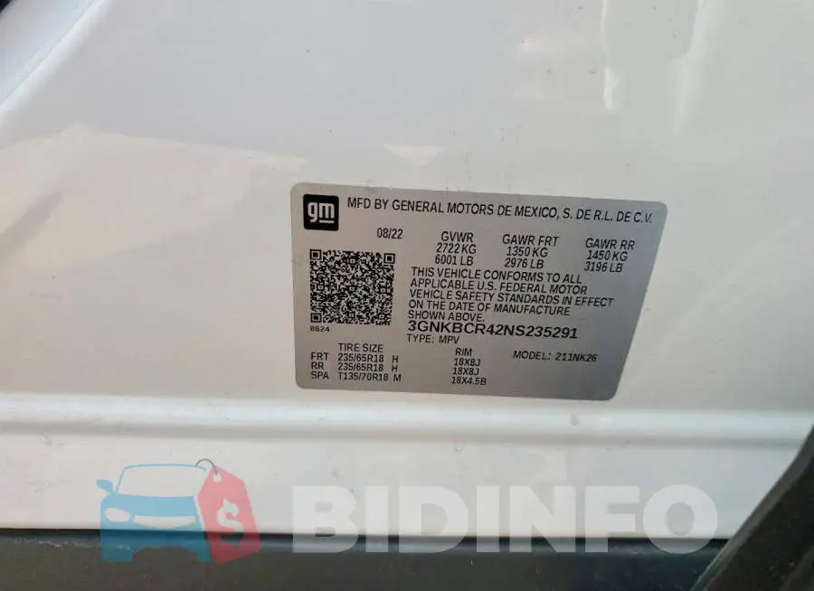 3GNKBCR42NS235291 Photo# 13