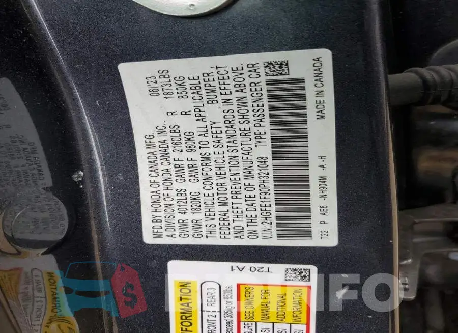 2HGFE1F90PH321048 Photo# 13