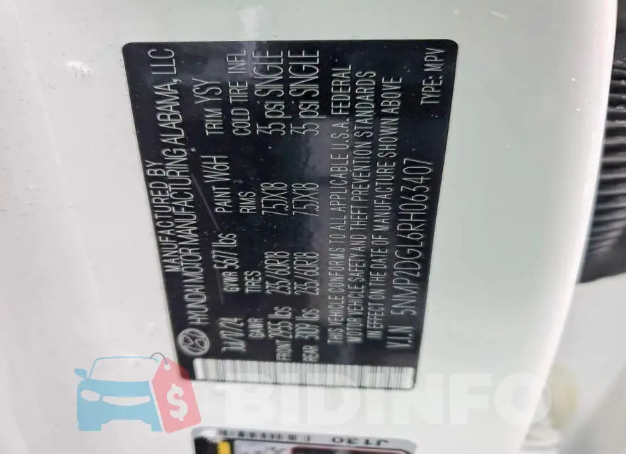 5NMP2DGL6RH063407 Photo# 13