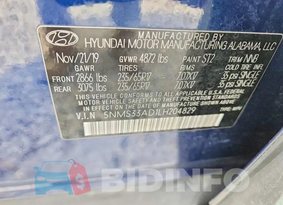 5NMS33AD1LH204829 Photo# 13