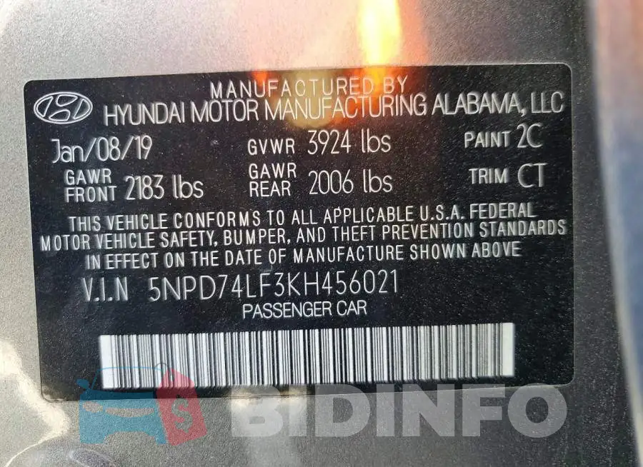 5NPD74LF3KH456021 Photo# 12