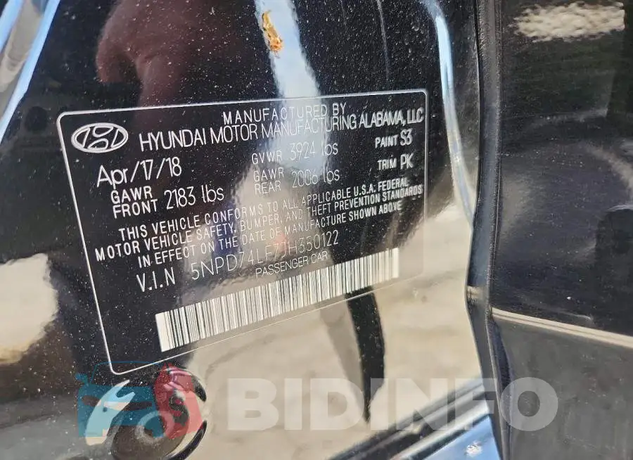 5NPD74LF7JH350122 Photo# 13