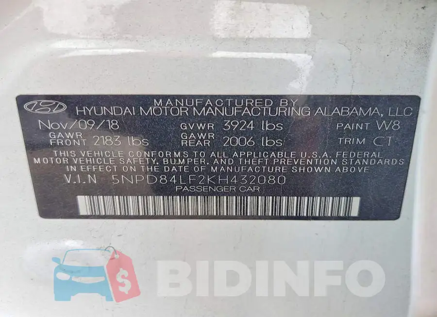 5NPD84LF2KH432080 Photo# 13