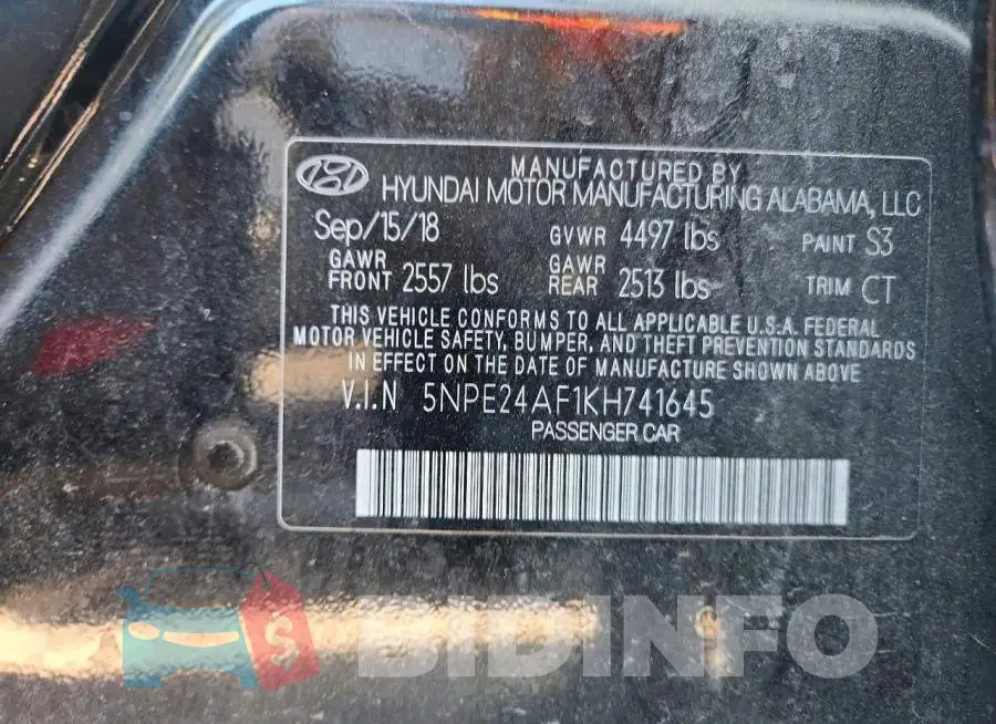 5NPE24AF1KH741645 Photo# 12