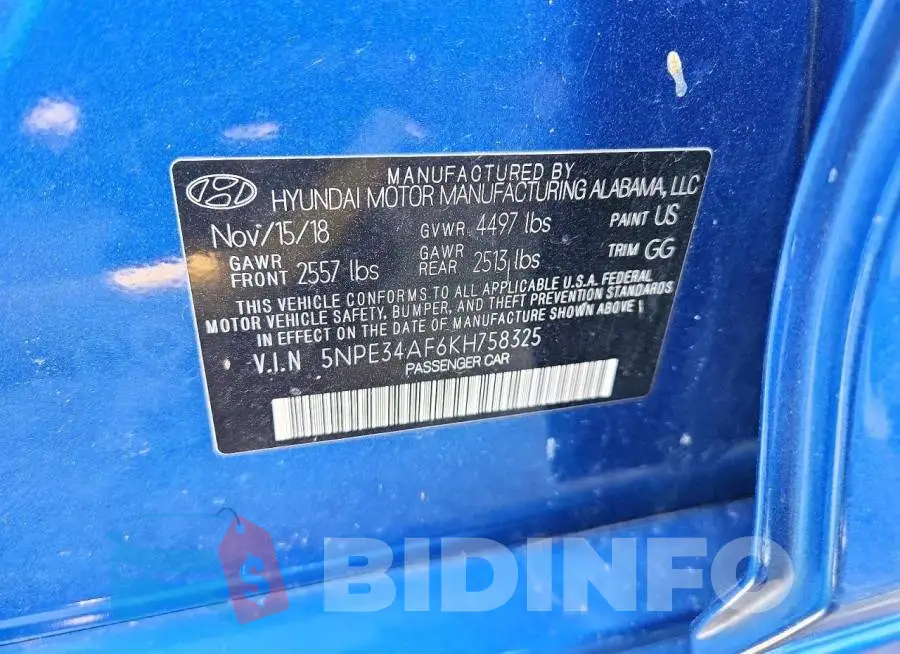 5NPE34AF6KH758325 Photo# 12