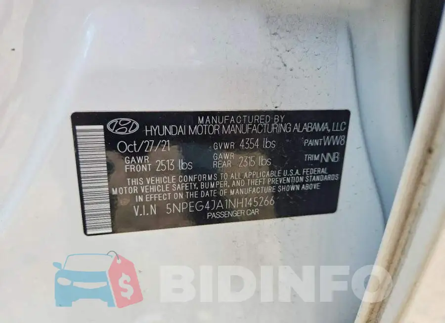 5NPEG4JA1NH145266 Photo# 12