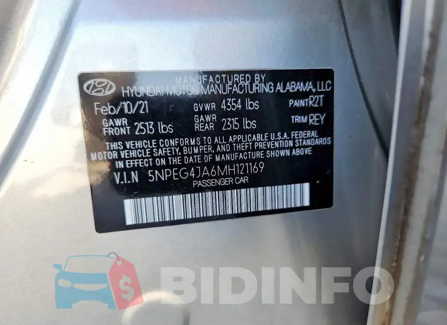 5NPEG4JA6MH121169 Photo# 12