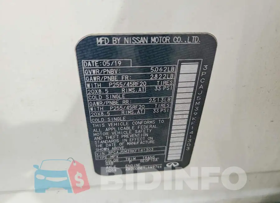 3PCAJ5M39KF141303 Photo# 13