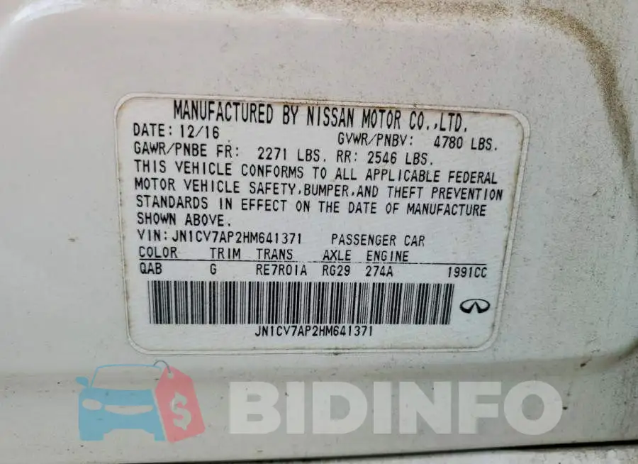 JN1CV7AP2HM641371 Photo# 13