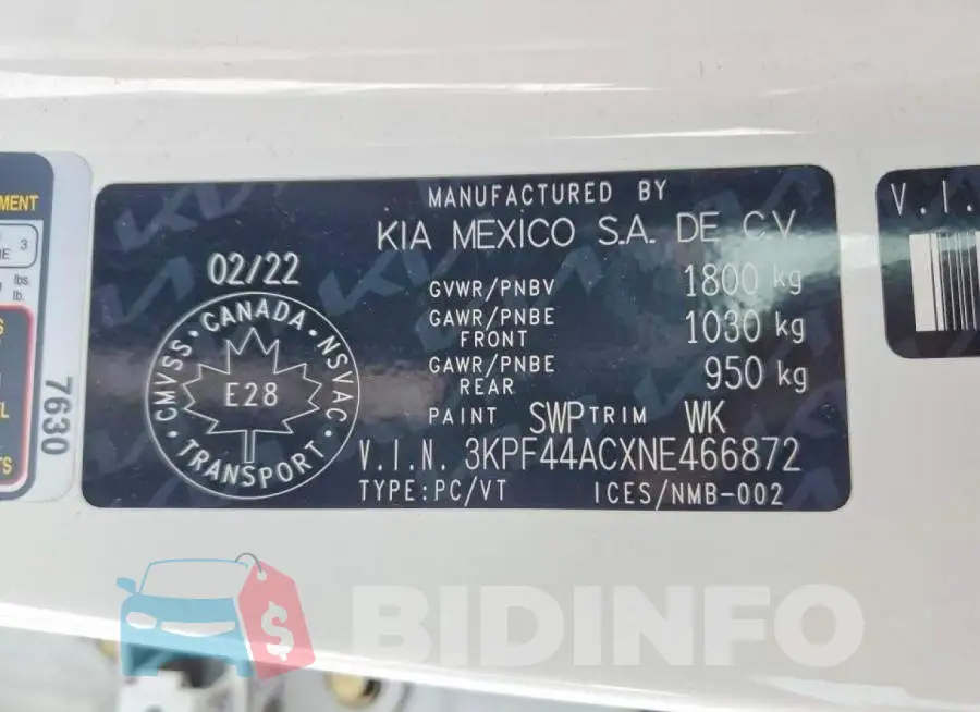 3KPF44ACXNE466872 Photo# 12