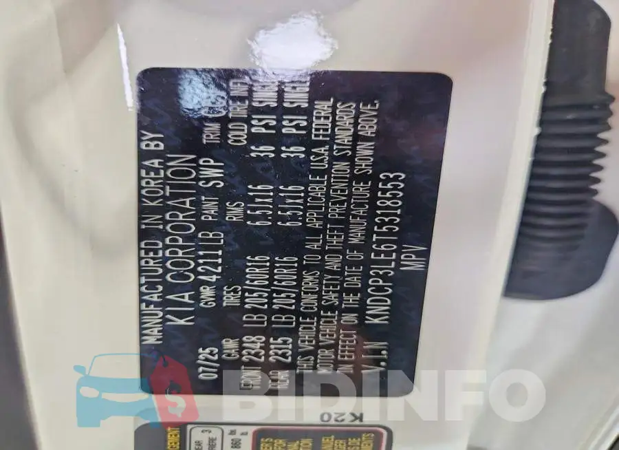 KNDCP3LE6T5318553 Photo# 14