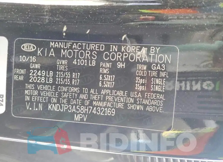 KNDJP3A58H7432169 Photo# 13
