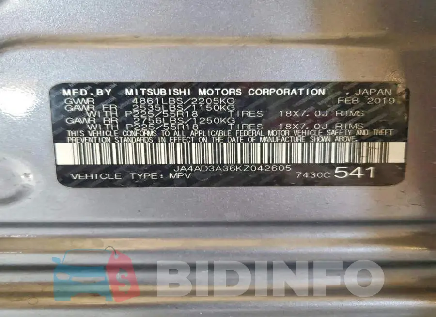 JA4AD3A36KZ042605 Photo# 12