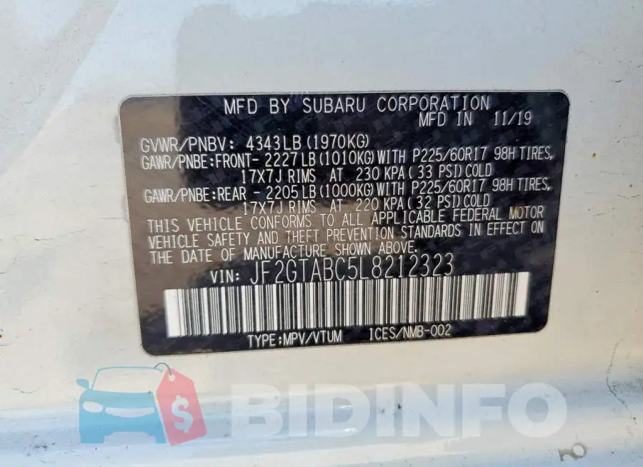 JF2GTABC5L8212323 Photo# 13