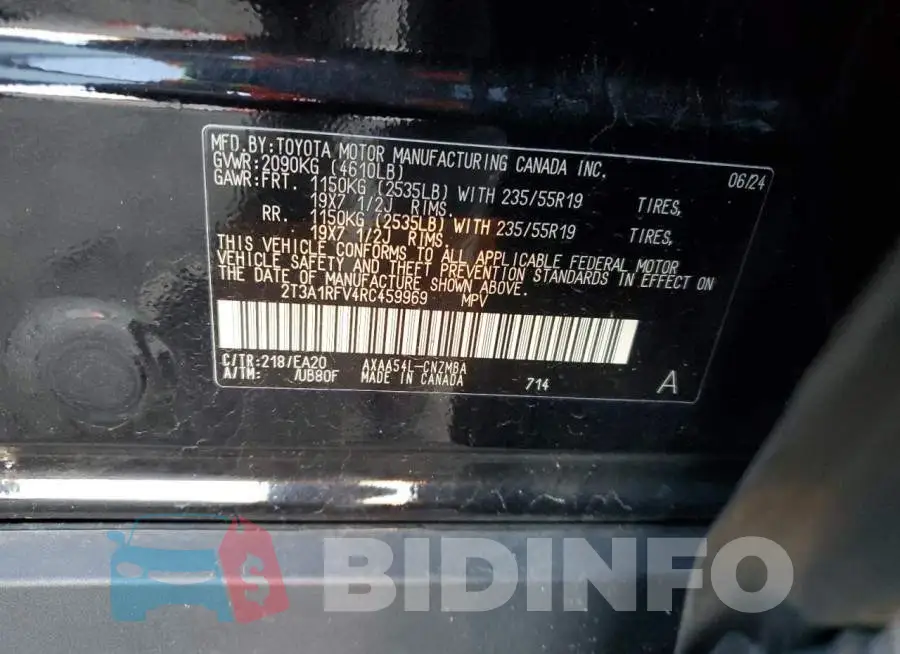 2T3A1RFV4RC459969 Photo# 13