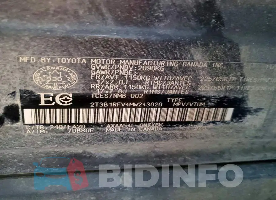 2T3B1RFV4MW243020 Photo# 13
