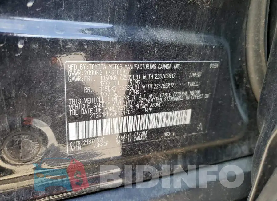 2T3G1RFV5RC417014 Photo# 13