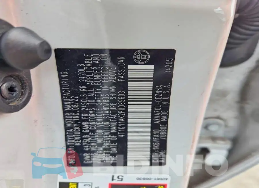 4T1C11AK2PU089603 Photo# 12