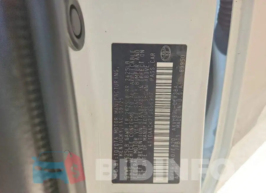 4T1DAACK7TU656917 Photo# 12