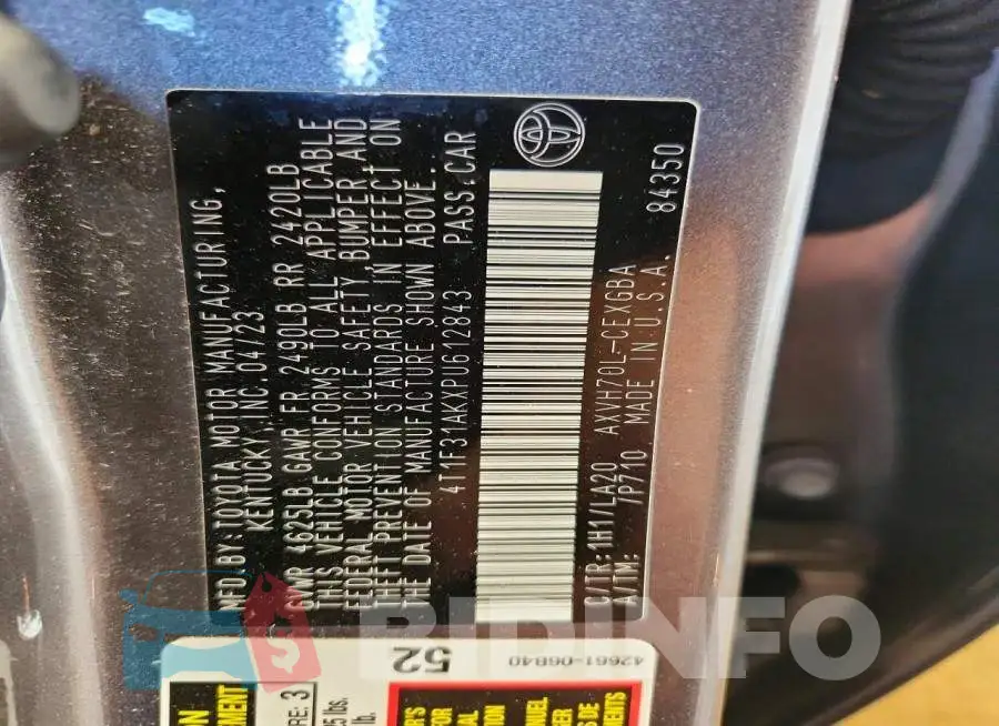 4T1F31AKXPU612843 Photo# 12
