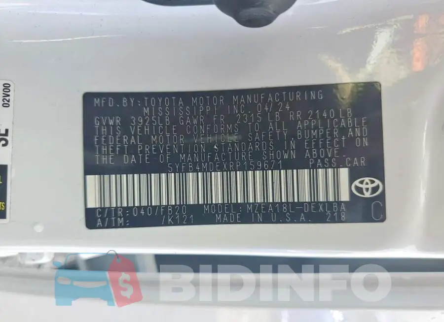 5YFB4MDEXRP159671 Photo# 12