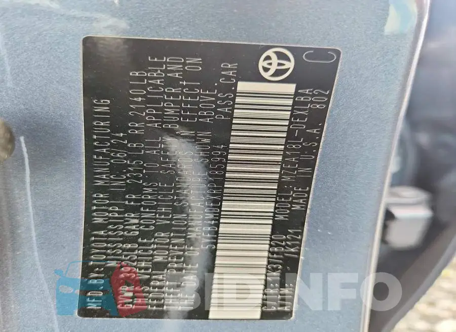 5YFB4MDEXRP185994 Photo# 12