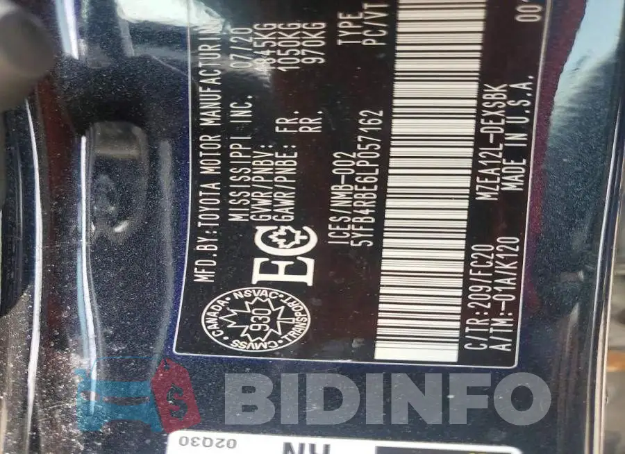 5YFB4RBE6LP057162 Photo# 13