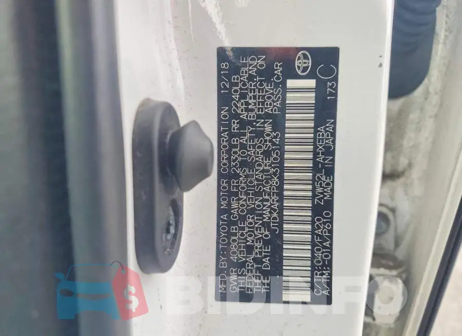 JTDKARFP8K3105143 Photo# 12
