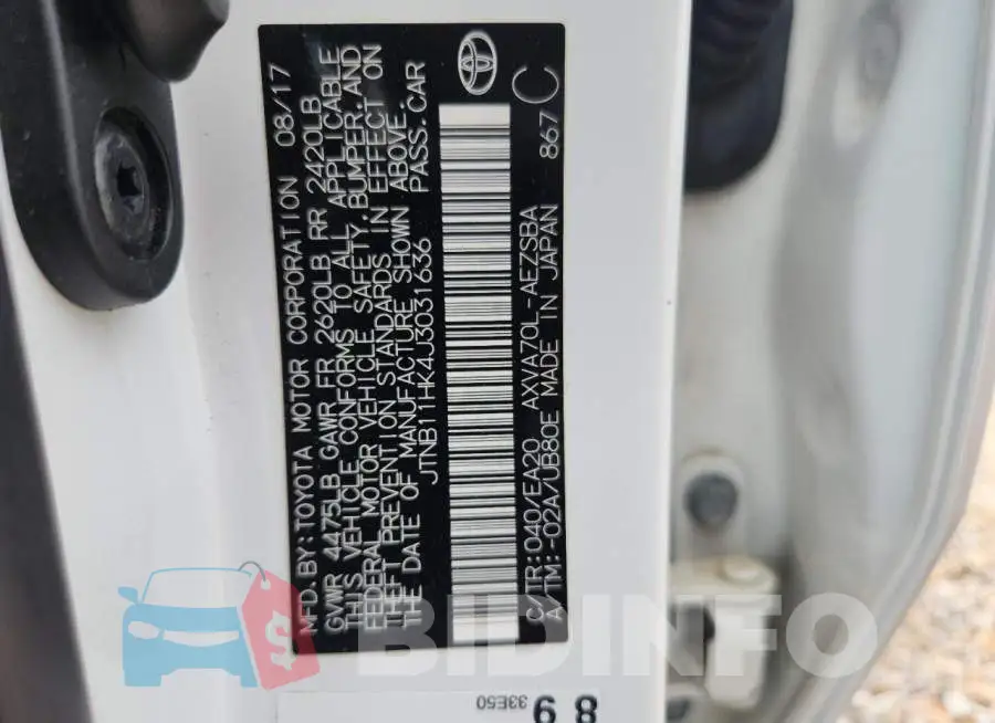 JTNB11HK4J3031636 Photo# 12