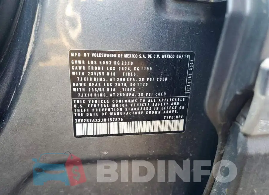 3VV2B7AX2JM157875 Photo# 12