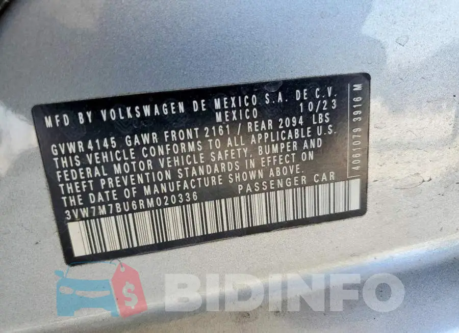 3VW7M7BU6RM020336 Photo# 12