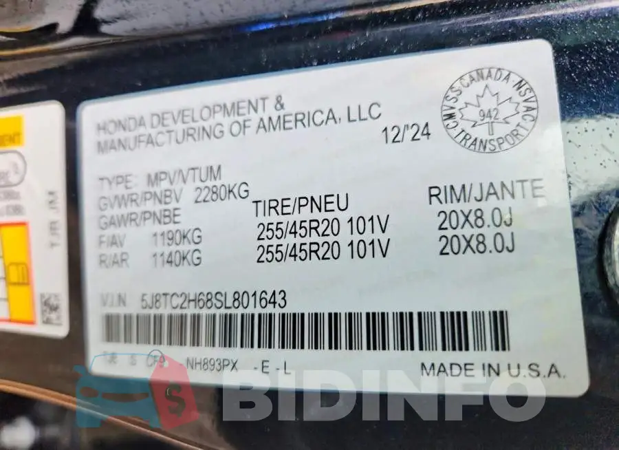 5J8TC2H68SL801643 Photo# 13