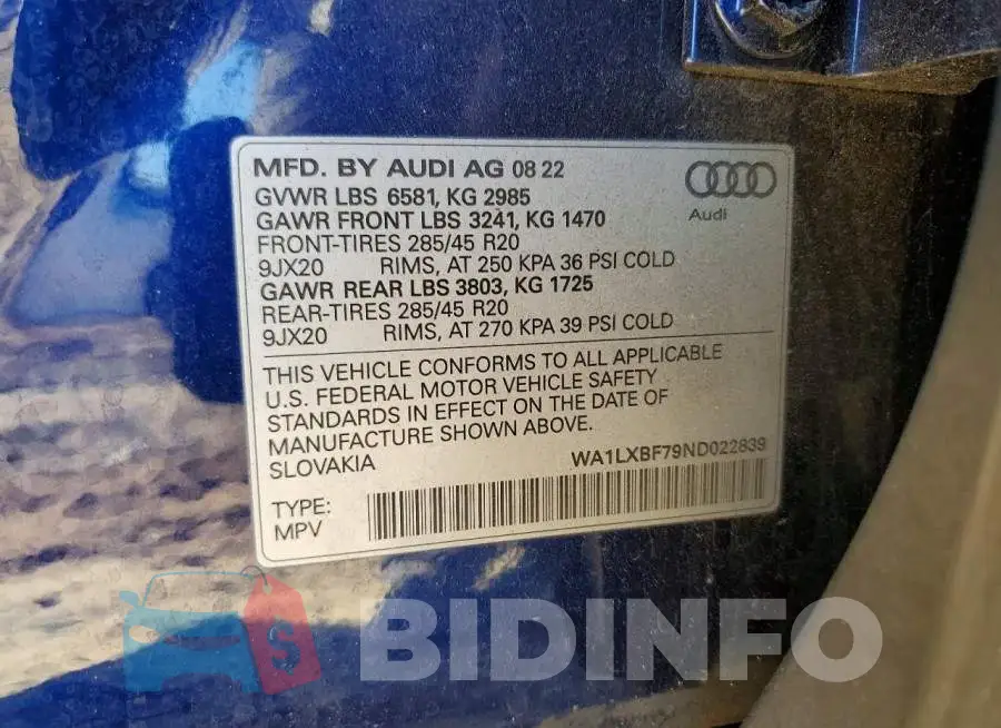 WA1LXBF79ND022839 Photo# 13