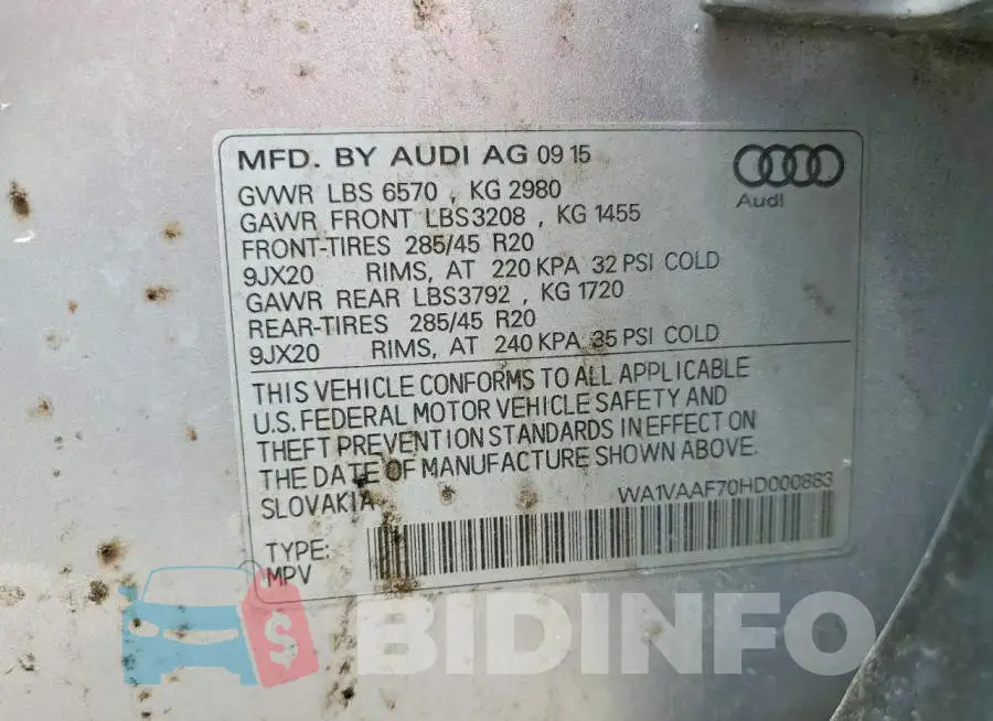 WA1VAAF70HD000883 Photo# 13